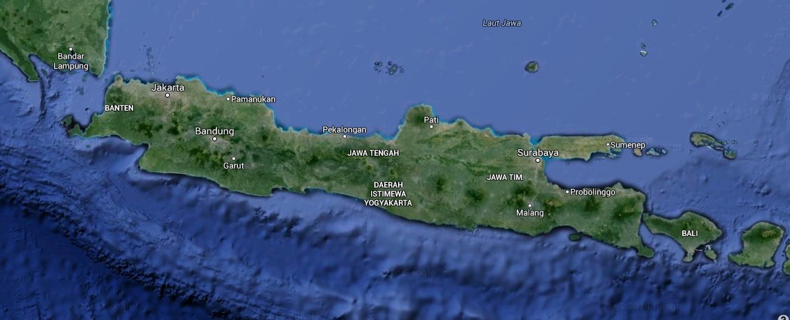 Otok Java in Bali. (vir: Google Earth)